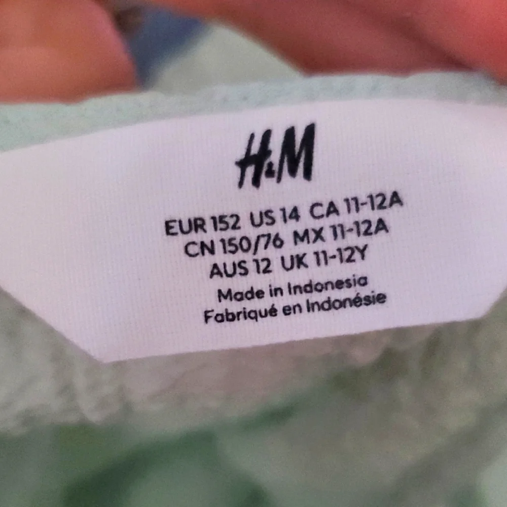 H&M Light Green 2 Piece Crinkle‎ Lightweight Outfit Size Girls 14